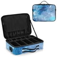 thumbnail image 1 of Large Travel Artist Makeup Bag With Adjustable Dividers &12 Brush Slots Portable Cosmetic Organizer Starry Sky, 1 of 7