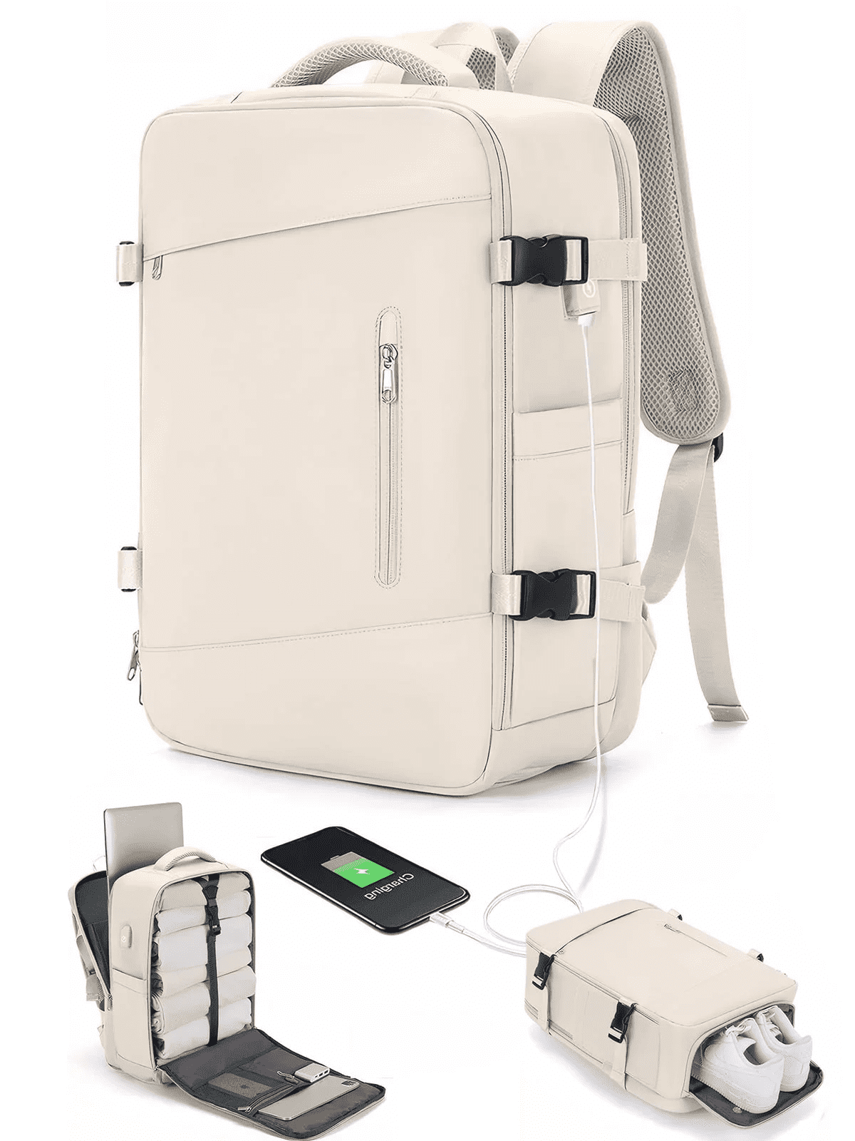 Large Travel Backpack for Women Men, Carry on Flight Approved Personal Item Backpack for Airlines Business College, Adults Waterproof Laptop Luggage Casual Daypack