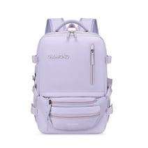 Large Travel Backpack, Carry On Backpack for Men Women ,Hiking Waterproof Outdoor Sports Rucksack Casual Daypack Fit 14 Inch Laptop with USB Charging Port Shoes Compartment, Purple
