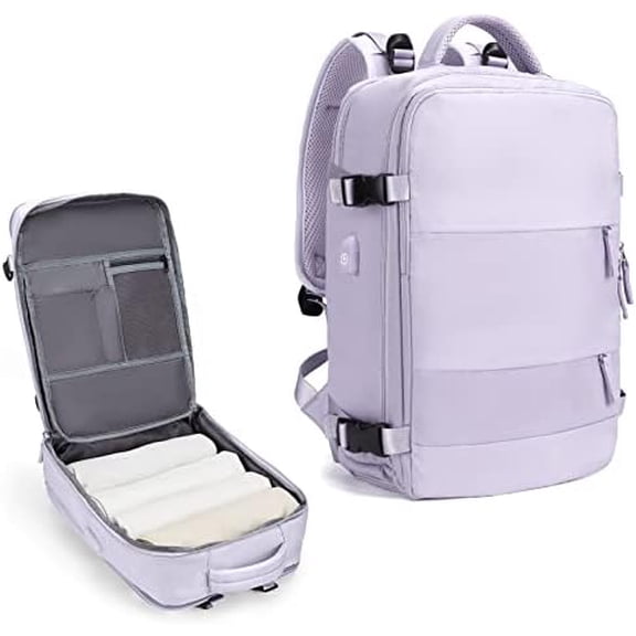 Large Travel Backpack For Women Men,Carry On Backpack,Hiking Backpack Waterproof Outdoor Sports Rucksack Casual Daypack Travel Essentials(Purple)