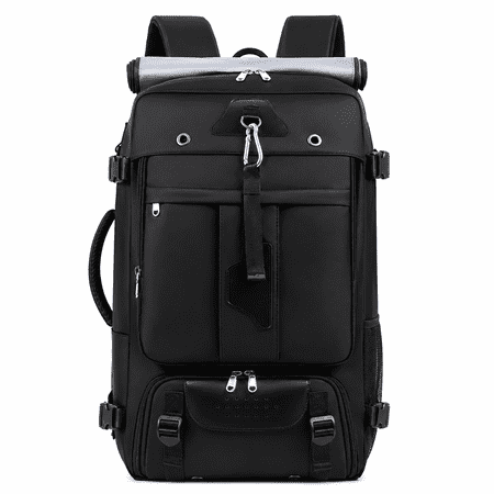 Carry-On Travel Backpack with Organizer Set, 15.6 in Laptop Compartment, Water-Resistant Weekender Bag for Women and Men, Black