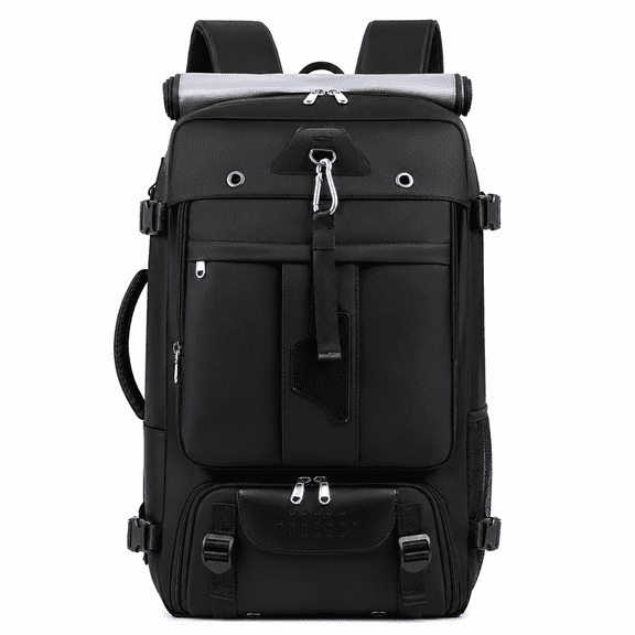 Carry-On Travel Backpack with Organizer Set, 15.6 in Laptop Compartment, Water-Resistant Weekender Bag for Women and Men, Black