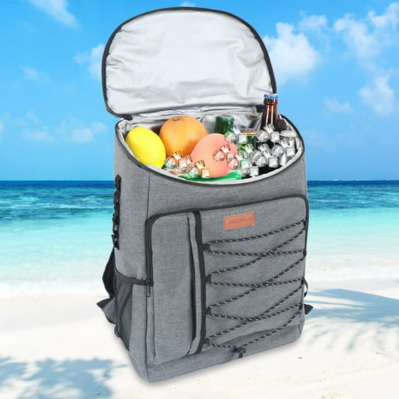 Large Travel Backpack with Insulated Lunch Compartment, Durable Water Resistant Material Spacious Design for Work Essentials Meal Prep and Daily Commute, (1Backpack) Akmoler | Gray