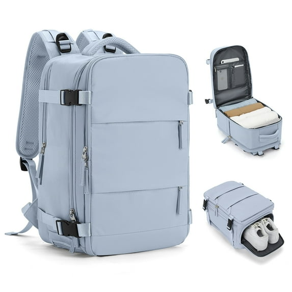 Large Travel Backpack for Women Men Airplane Approved, Carry on Backpack for Men Personal Item Travel Bag Carry on Flight, Waterproof Laptop Backpack Casual Daypack for Hiking with Shoes Compartment