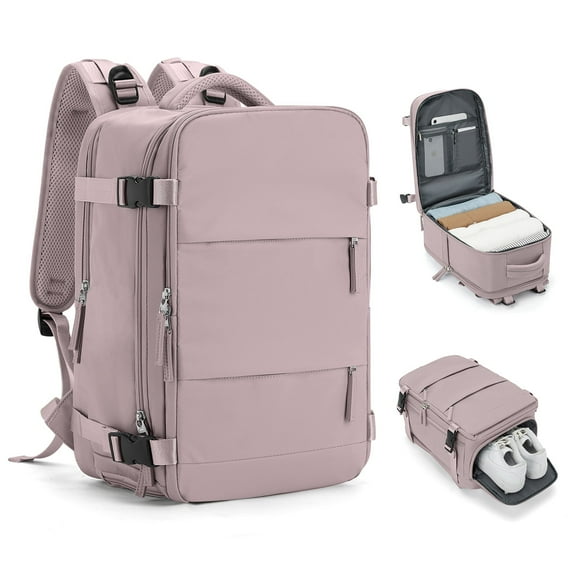 Large Travel Backpack for Women Men Airplane Approved, Carry on Backpack for Men Personal Item Travel Bag Carry on Flight, Waterproof Laptop Backpack Casual Daypack for Hiking with Shoes Compartment