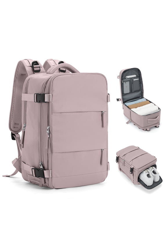 Large Travel Backpack for Women Men Airplane Approved, Carry on Backpack for Men Personal Item Travel Bag Carry on Flight, Waterproof Laptop Backpack Casual Daypack for Hiking with Shoes Compartment