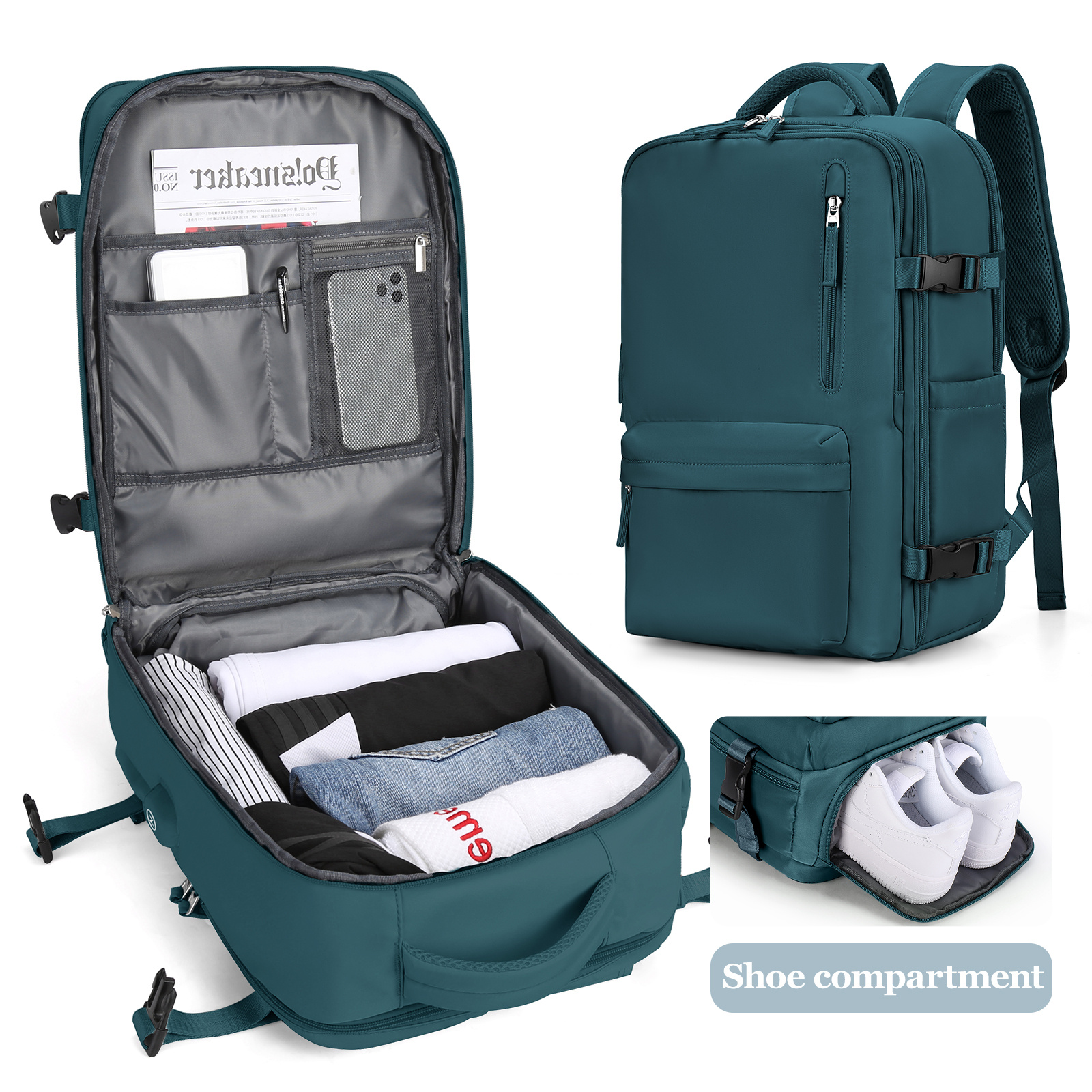 NOMATIC 40L Travel Bag Duffel/Backpack, Carryon Size for Airplane Travel, Everyday Use with