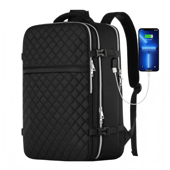 Travel Backpacks For Women And Men, Flight Approved Carry On Backpack, Water Resistant Large Casual Daypack Fit 17 Inch Laptop with USB Charging Port, The Best Gift Choice For Christmas