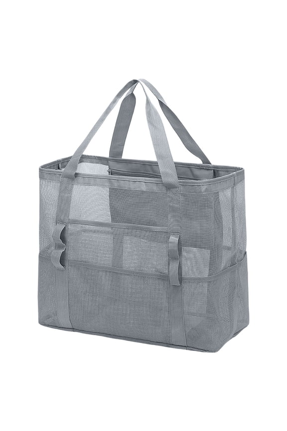 Large Travel Beach Bag - Mesh Organizer Pouch - Lightweight Foldable - for Swimwear, Towel Accessories - Polyester
