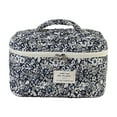 thumbnail image 1 of Large Cosmetic Bag Quilted Makeup Organizer Travel Beauty Flower Print Wash Bag for Women and Girls, 1 of 6