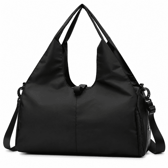 Large Travel Duffel Bag Sports Gym Tote with Shoe Compartment, Weekender Overnight Shoulder Bag, 21.6 inches / 55 cm, Black