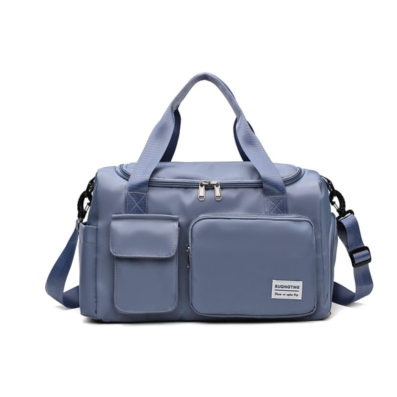 Large Travel Duffle Bag with Shoe Compartment, Waterproof Nylon Weekender Overnight Bag for Gym, Sports and Hospital