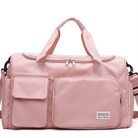 Large Travel Duffle Bag with Shoe Compartment, Waterproof Nylon Weekender Overnight Bag for Gym, Sports and Hospital