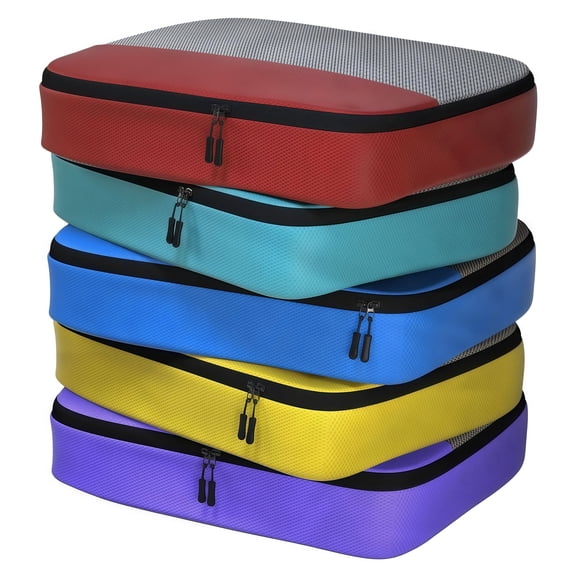 5 Pack Large Capacity Packing Cubes Set for Travel, Breathable Mesh Suitcase Organizer Cube,Soft, Lightweight Fabric,Ideal for suitcase/luggage organization (15"  12")