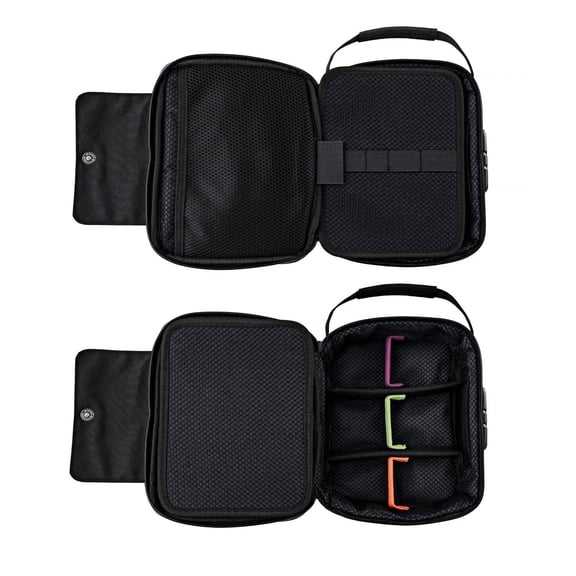Travel Storage Organizer Case with Lock, Weather-Resistant Hard Case, Adjustable Dividers, 9 x 8 x 3.5 in