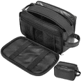 thumbnail image 1 of Large Travel Toiletry Bag for Men and Women, PU Leather Water Resistant Shaving Bag for Toiletries Accessories, Hanging Storage Bag Dopp Kit Travel Bag for Cosmetics Toiletries Brushes Tools, Black, 1 of 7