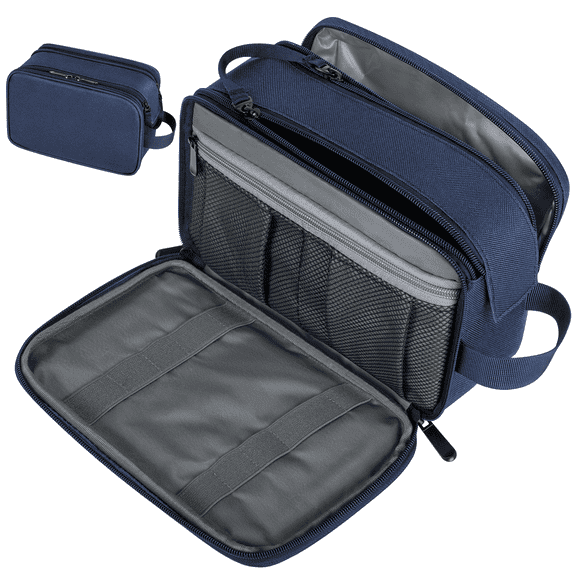 Large Travel Toiletry Bag for Men and Women, Water Resistant Shaving Bag for Toiletries Accessories, Hanging Storage Bag Dopp Kit Travel Bag for Cosmetics Toiletries Brushes Tools, Blue