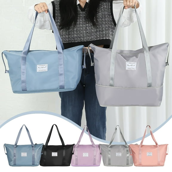 Large Travel Tote Bag, Expandable Gym Duffel with Trolley Sleeve & Wet Pocket, Water-resistant & Lightweight for Easy Carry, Ideal for Workout, Air Travel, and Weekend Getaways,Vsgery