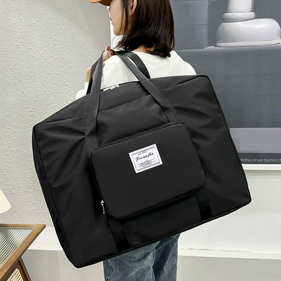 Large Travel Tote Bag, Expandable Gym Tote Bag, Carry On Overnight Bag, With Trolley Sleeve Wet Pocket, Multi functional, For Workout, Travel, Sports Activities