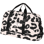Large Travel Tote Bag, Waterproof Gym Bag, Weekend Carry On Duffel Bag, Beige Cow Pattern