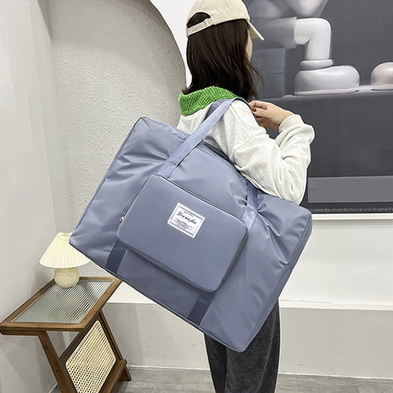 Large Travel Tote Bag for Women, Expandable Carry On Gym Duffel with Trolley Sleeve and Wet Pocket, Lightweight Overnight Weekender Bag