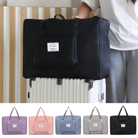 Large Travel Tote Bag for Women, Expandable Carry On Gym Duffel with Trolley Sleeve and Wet Pocket, Lightweight Overnight Weekender Bag