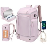 Travel laptop Backpack with Shoe Compartment for Woman, Water-Resistant College Work Backpack with USB Port, Business Daypack for Travel, Purple