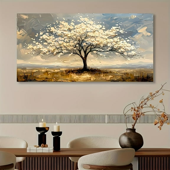 Large Tree of Life Canvas Printing-Geometric Pattern-Spring and Summer-Kitchen, Bathroom, Living Room, Bedroom Decoration-Frameless Painting Cloth Art