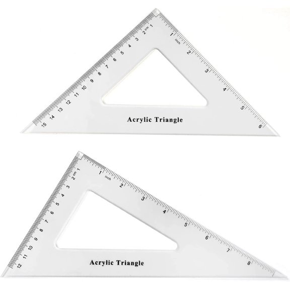 Large Triangle Ruler Set Square 30/60 45/90 Degrees Hollow Drafting Drawing