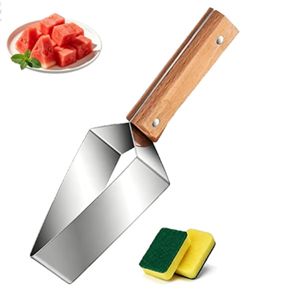 Large Triangle Watermelon Slicer Cutter, Stainless Steel Fruit Slicing Tool, Quick Cut for Kitchen, Camping & Picnic