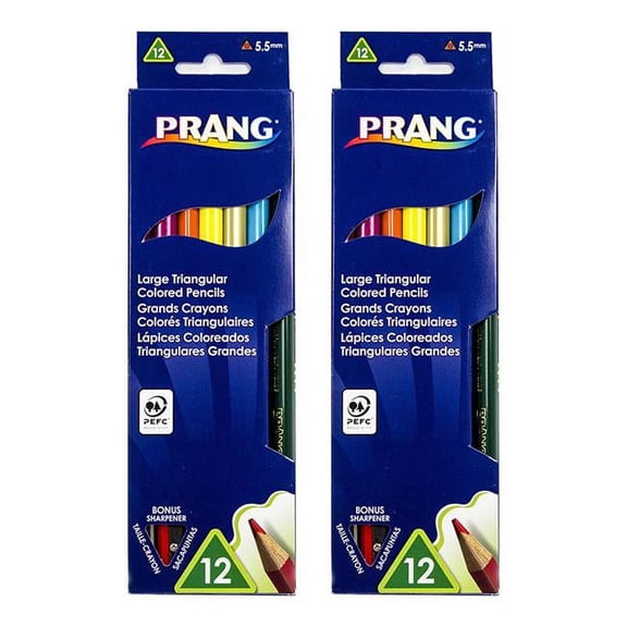 Large Triangular Colored Pencils - Pack of 2