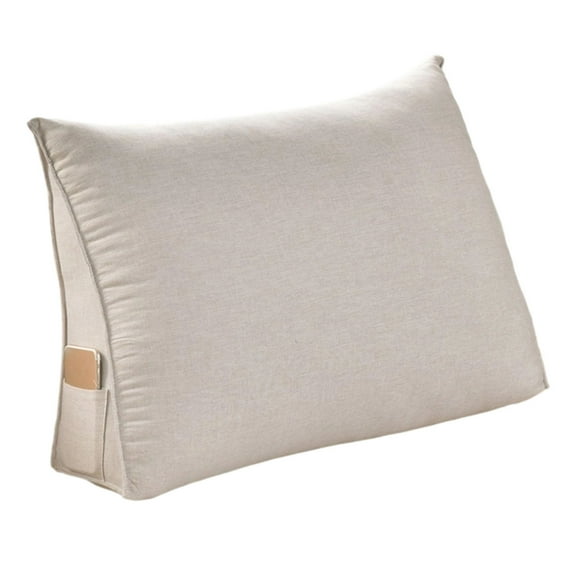 Large Triangular Headboard Pillow for Bed Reading and Back Support Soft Twin Size Bolster Cushion with Removable Cover
