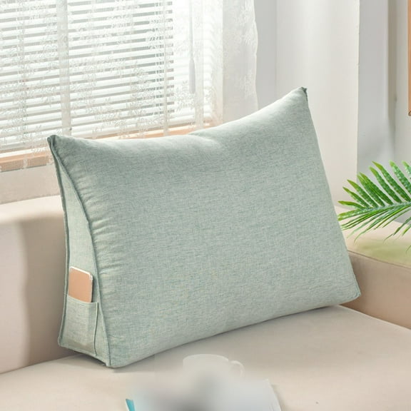 Large Triangular Headboard Pillow for Bed and Dorm Twin Size Backrest Bolster Cushion with Removable Cover Support Reading Comfort