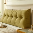 thumbnail image 1 of Large Triangular Headboard Pillow for Twin XL Bed - Green Reading Pillow Backrest Support Bolster Cushion for College,50X60cm - Brown, 1 of 5