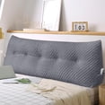 thumbnail image 1 of Large Triangular Headboard Wedge Pillow Soft and Supportive Headboard Backrest Positioning Support Bolster Cushion, Bed Wedge Pillow with Removable Cover(Dark Gray,Full,54x8x20inch), 1 of 11