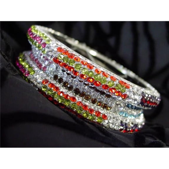 Large Triple Double Bangle, Multi Color