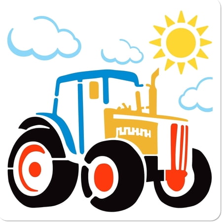 Large Truck Stencil 11.8x11.8 Inch Car Cloud Sun Vehicles Washable Reusable Hollow Out Drawing Template