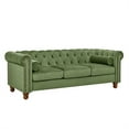 thumbnail image 1 of Large Tufted Velvet Upholstered Sofa Couch, Vintage Modern Chesterfield Button Tufted 3-Seater Sofa Couch with Scroll Arms and Wood Legs, Mid Century Modern Comfy Couch for Bedroom,Green, 1 of 7