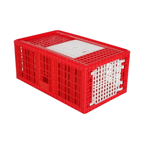 Hatching Time Turkey Transport Coop, Plastic Poultry Carrier Crate, Two-Door Easy-Clean Design, Holds 34 Turkeys