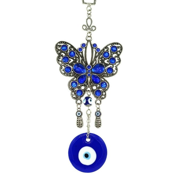Large Turkish Blue Evil Eye Butterfly Design Amulet Hanging Decor Gift Retro-CL10