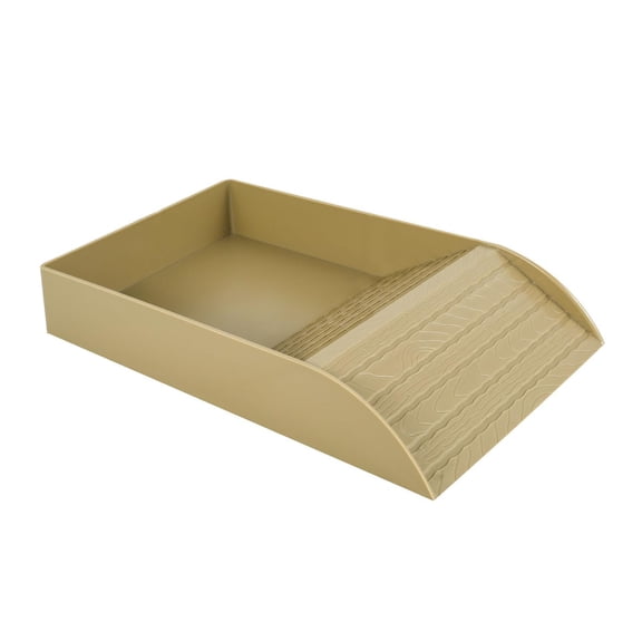 Large Turtle Water Dish with Ramp,Basking Pool and Feeding Bowl for Semi-Aquatic Turtles, Reptiles, and Amphibians,Climbing Accessory for Terrariums,Brown