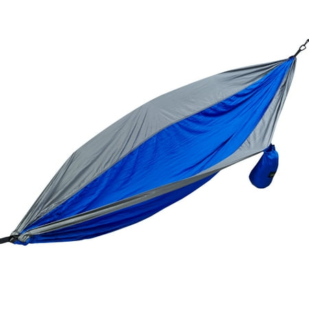 Large Two Person Parachute Camping Hammock with Nautical Grade Tree Ropes