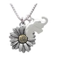 thumbnail image 1 of Large Two Tone Daisy Flower Elephant Necklace, 18"+2", 1 of 2