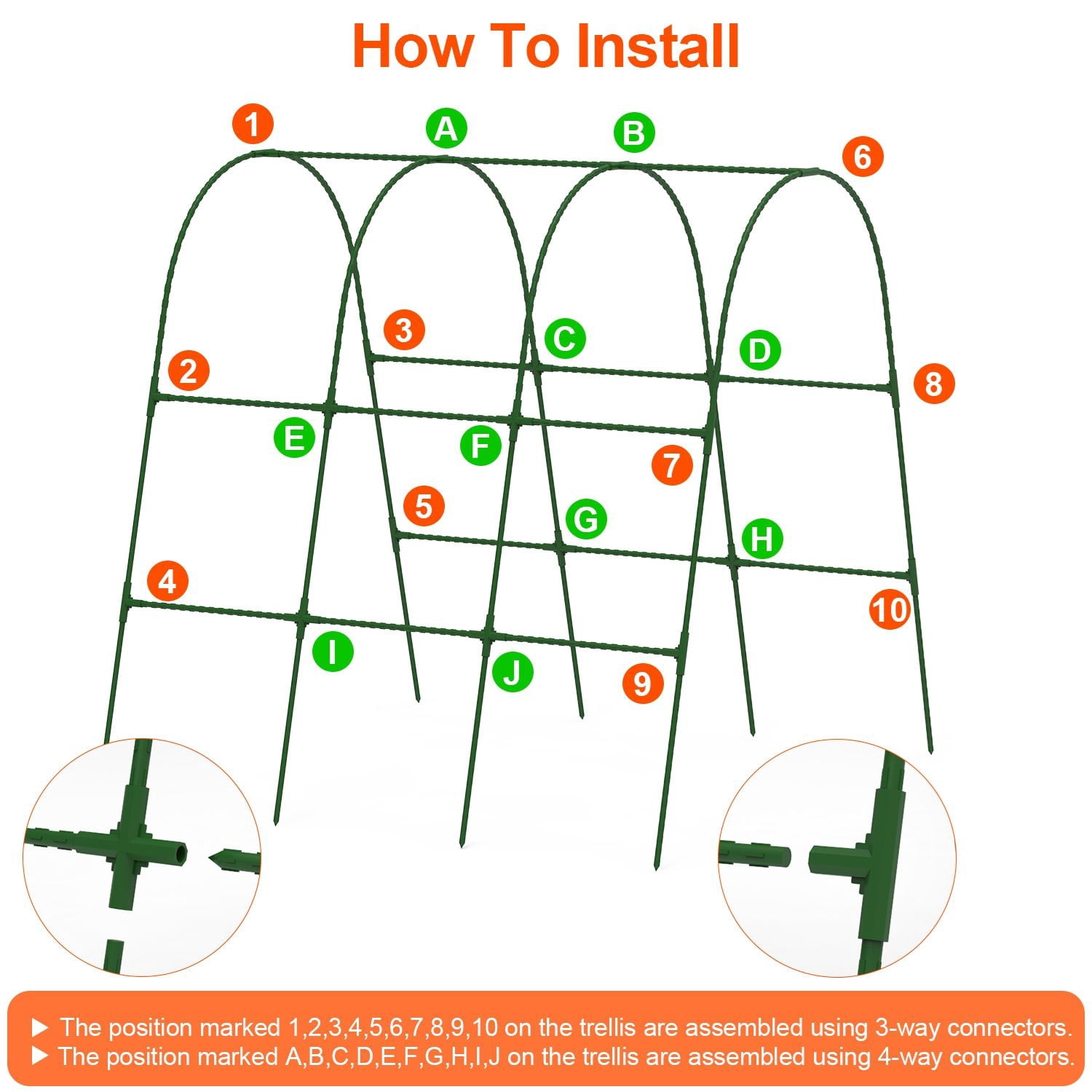 Large U-Shaped Garden Arch Trellis Adjustable Width 15.7‑45.2in ...