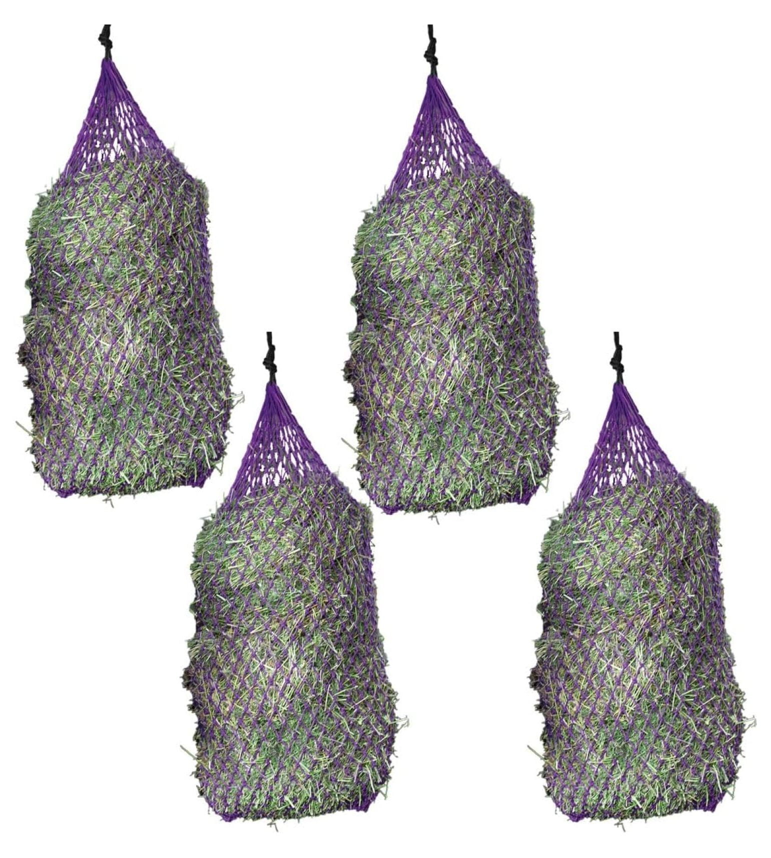 Large Ultra Slow Feeder Hay Net, 4 Pack (Purple)
