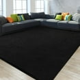 thumbnail image 1 of 5x8 Feet Black Thickened Memory Foam Indoor Minimalist Carpet, 1 of 8