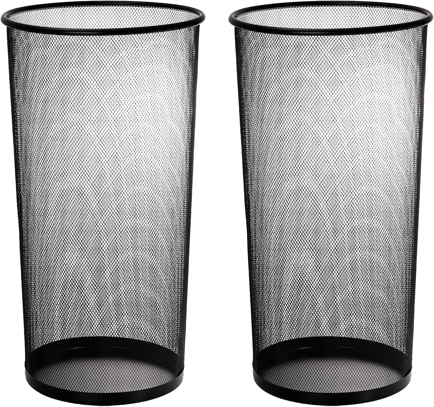 Large Umbrella Holder, Metal Mesh Umbrella Stand, Freestanding Bucket for Umbrellas, Canes, Walking Sticks, Wrapping Paper, Entryway, Home, Office, Hotel, Black