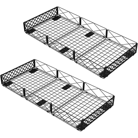 Large Under Bed Storage with Wheels, Low Profile Rolling ContainersFoldable Metal the Organizer Bins for Bedroom2 Packs