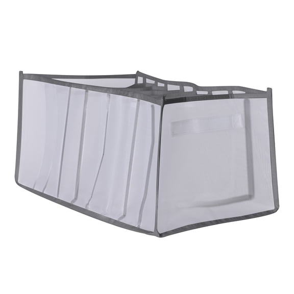 Large Underwear Storage Box with 9 Compartments, Extra-Thick Washable Lingerie and Sock Organizer for Wardrobe and Closet