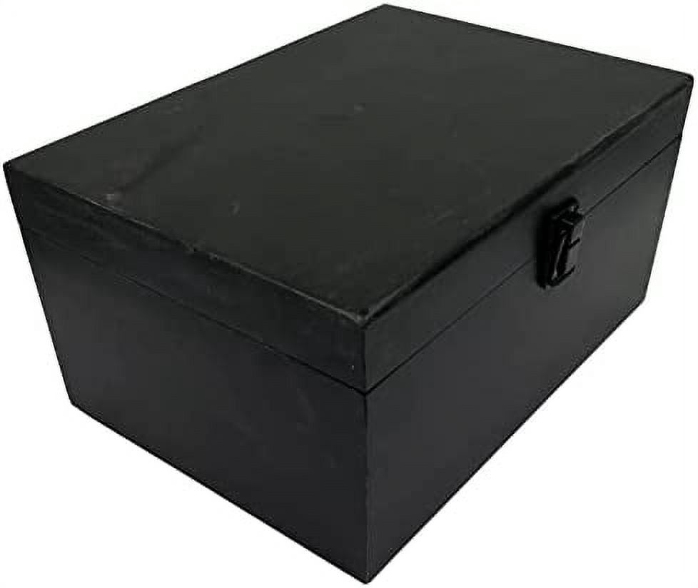 Large Unfinished Wood Box with Hinged Lid Front Clasp for Arts, Crafts, Hobbies Home Storage